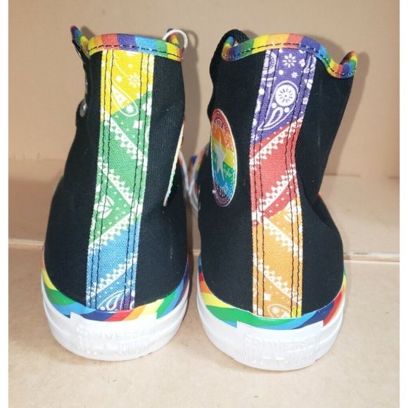 Converse Chuck Taylor All Star Rainbow Black Women's Size 9 New - Picture 4 of 7